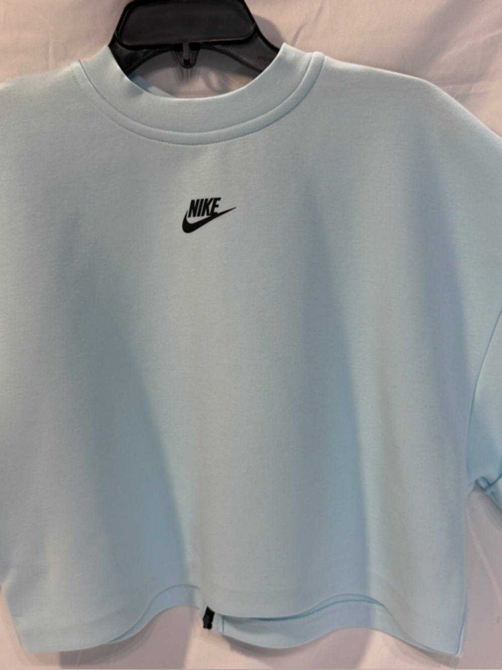 Nike Light Blue Women's Cropped Crewneck Sweatshirt